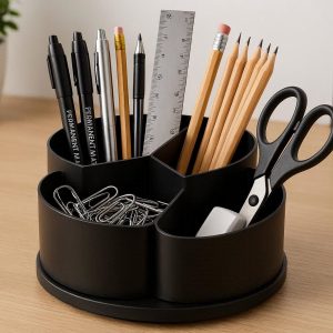 Rotating Multi Compartment Desk Organizer