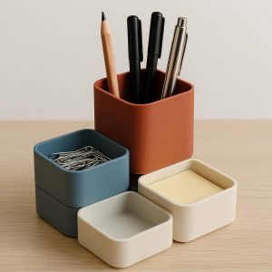 Stackable Modular Desk Pencil Holder Set